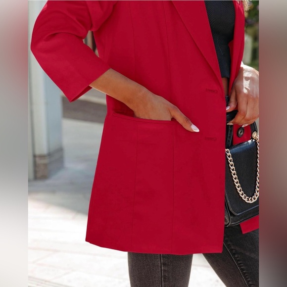 KIRUNDO Womens Blazer Long Sleeve Button With Pockets - Picture 3 of 7